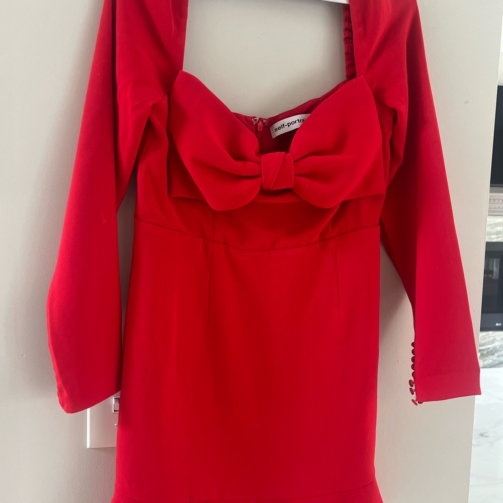 Elegant Red Bow-Front Women's Top